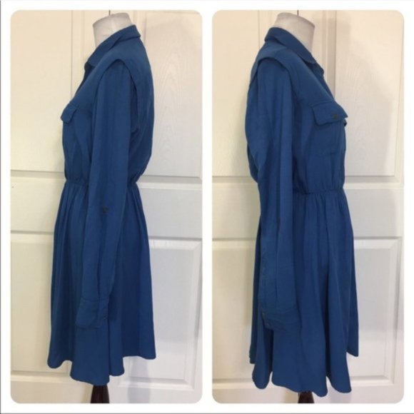 Anthro Maeve Dakota Button Down Long sleeve Shirt Dress Size XS - Picture 6 of 11